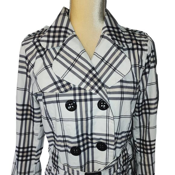 North Crest Classic Women's Plaid Belted Raincoat Size Small - Picture 2 of 5